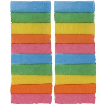 Mikrofasertücher in 5 verschiedenen Farben, 20 Stück 30 x 30 cm