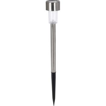 Solar Gartenlampe aus Edelstahl - Warmweisses Licht für Wege & Terrasse - 36,5 cm mit Erdspiess & Akku - Kostenlose Sonnen-Energie - Minimalistisches Design