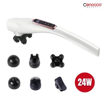 Preview: Akku-Massagegerät, 6 Köpfe, 12 Modi – Für Schulter, Rücken, Beine & mehr, weiss, vielseitige Tiefenmassage für den ganzen Körper