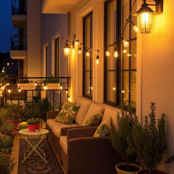 Preview: 2er Set Solar-Lichterkette im Glühbirnen-Design: 10 warmweisse LEDs, 6 m, Dämmerungssensor & IP44- Gemütliche Beleuchtung für Garten & Balkon