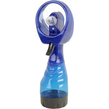 Preview: Handventilator mit Sprühfunktion (300ml, batteriebetrieben): blau/schwarz - Perfekt für unterwegs - Kühlung, Erfrischung, Komfort