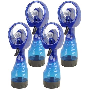 4er-Set Hand-Sprühventilator mit 300ml Wassertank – Batteriebetrieb, kühlender Wassernebel, ideal für heisse Tage, blau-schwarz