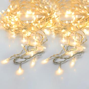 Preview: 2er-Set LED Lichterkette - 8 Leuchtmodi & Timer - 7m, batteriebetrieben, IP44, 96 warm-weisse LEDs - Innen- & Aussenbereich