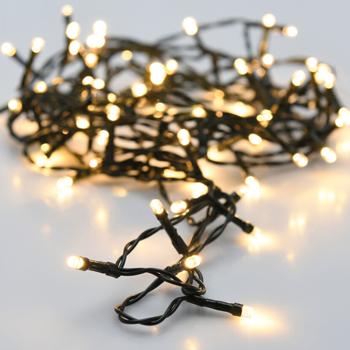 Preview: 2er-Set LED Lichterkette - warmweisses Licht für gemütliche Lichtstimmung innen & aussen - 8 Leuchtmodi, Dual-Timer, 6,5m, 80 LEDs, batteriebetrieben, IP44