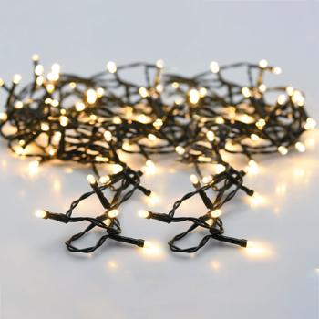 Preview: 2er-Set LED Lichterkette - warmweisses Licht für gemütliche Lichtstimmung innen & aussen - 8 Leuchtmodi, Dual-Timer, 6,5m, 80 LEDs, batteriebetrieben, IP44