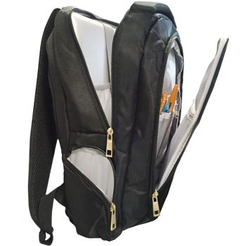 Preview: LED Blinker-Rucksack: Leuchtende Pfeile, sicher, schwarz, mit Notebook-Fach & Fernbedienung – Sichtbare Sicherheit für Fussgänger, Radfahrer & Pendler