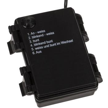 Preview: Lichterkette für Innen und Aussen, 40 LEDs, warmweiss und bunt, Timer, IP44, Batterie, multicolor für zauberhafte Lichteffekte Zuhause, Balkon, Garten