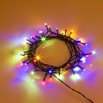 Lichterkette für Innen und Aussen, 40 LEDs, warmweiss und bunt, Timer, IP44, Batterie, multicolor für zauberhafte Lichteffekte Zuhause, Balkon, Garten