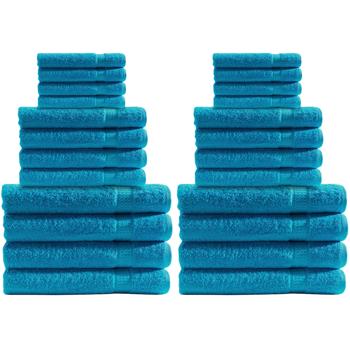 Handtuchset 24-teilig - 8x Gäste-, 8x Hand-, 8x Duschtücher - 100% Baumwolle, türkis - Kuschelweich, saugstark, schnelltrocknend, OEKO-TEX