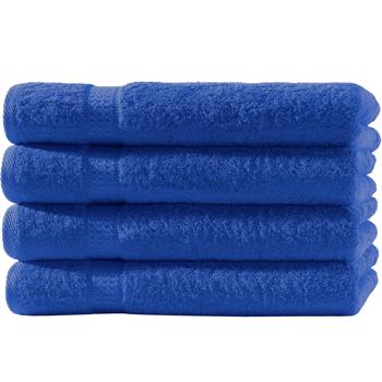 4er-Set Handtücher 50x100cm - 100% luxuriöse Baumwolle - kuschelweich, saugstark, schnelltrocknend - 2 Bordüren royal - maschinenwaschbar bis 60°
