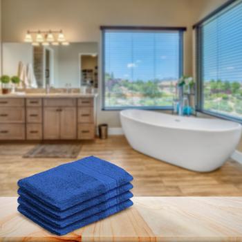 Preview: 4er-Set Waschhandschuhe royal - 100% Baumwolle, flauschig & saugstark - strapazierfähig, pflegeleicht, 60° waschbar, trocknergeeignet - 21x16cm, 500g/m²