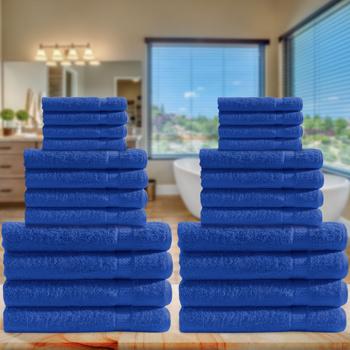 Preview: Handtuchset 24-teilig - 8x Gäste-, 8x Hand-, 8x Badetücher - 100% Baumwolle, royal, flauschig, saugstark, schnell trocknend - luxuriöse Qualität 500g/m²