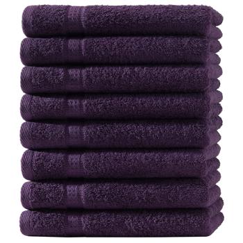8er-Set Gästetücher 30x50 cm - 100% luxuriöse Baumwolle - kuschelweich, saugstark, schnell trocknend - 2 Bordüren, aubergine, 500 g/m² - maschinenwaschbar