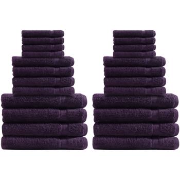 24-teiliges Handtuchset - 8x Gäste-, 8x Hand-, 8x Badetücher - 100% Baumwolle, aubergine - Kuschelweich, saugstark, schnell trocknend - 500 g/m²