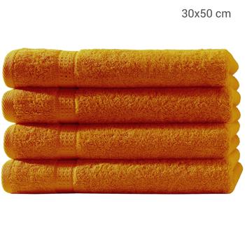 Preview: 4er-Set Gästetücher - Luxuriöse 100% Baumwolle, 30x50 cm, Terra - Saugstark, kuschelweich & schnelltrocknend mit Bordüren