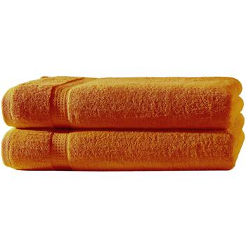 2er-Set Duschtücher - 70x140 cm - 100% luxuriöse Baumwolle - Terra - Kuschelweich, saugstark, schnelltrocknend - Elegante Bordüren - Pflegeleicht