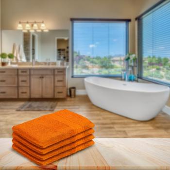 Preview: 4er-Set Waschhandschuhe 100% Baumwolle - Terra Waschlappen mit Schlaufe - flauschig, saugstark, 60°C waschbar - 21x16cm, 500g/m²