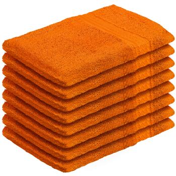 8er-Set Waschhandschuhe Frottee - 100% Baumwolle, flauschig & saugstark, 21x16cm, 500g/m² - Mit Schlaufe, terra, waschbar 60°C