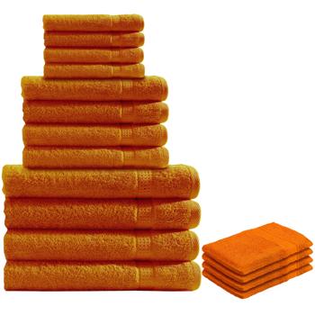 Handtuchset 16-teilig - Luxuriöse 100% Baumwolle (500g/m²) terra - 4x Gäste-, Hand-, Dusch-, Waschlappen - Saugstark, kuschelweich, maschinenwaschbar