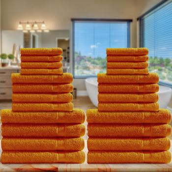 Preview: XL Handtuchset 24-teilig (Terra): 8 Gäste-, 8 Hand-, 8 Duschtücher - 500g/m² Baumwolle - Premium Qualität, super weich