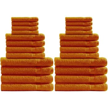 24-teiliges Handtuchset - 8 Gäste-, 8 Hand-, 8 Duschtücher - 100% Baumwolle luxuriöse Qualität, kuschelweich, saugstark, schnelltrocknend - Farbe: terra