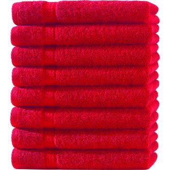 8er-Set Gästetücher Rot 30x50 cm - 100% luxuriöse Baumwolle, kuschelweich & saugstark - OEKO-TEX Standard 100 - Für Bade- & Gästezimmer