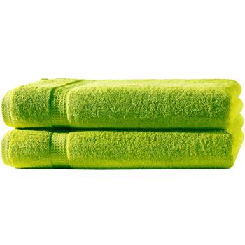 2er-Set Duschtücher apfelgrün - 70x140 cm luxuriöse 100% Baumwolle - kuschelweich, saugstark, schnelltrocknend - OEKO-TEX Standard 100 zertifiziert