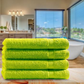 Preview: 4er-Set Duschtücher - 100% luxuriöse Baumwolle, 70x140 cm, apfelgrün - Kuschelweich, saugstark, schnelltrocknend & OEKO-TEX Standard 100 zertifiziert