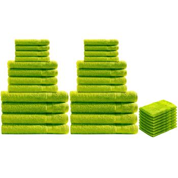 32-teiliges Handtuch-Set Frottee apfelgrün - 8 Gäste-, Hand-, Dusch-, Waschlappen - 100% Baumwolle - saugstark, schnelltrocknend, 60°C waschbar, 500g/m² - OEKO-TEX