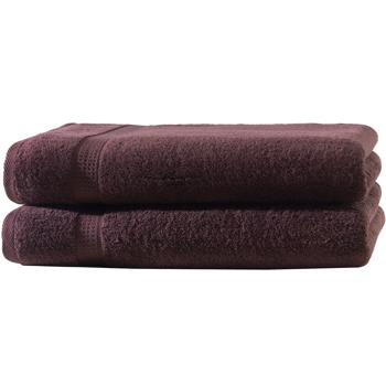 2er-Set Duschtücher Braun - 100% luxuriöse Baumwolle, 70x140 cm, 2 Bordüren - Kuschelweich, saugstark, OEKO-TEX Standard 100