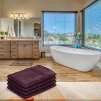 Preview: 4er-Set Waschhandschuhe aus 100% Baumwolle Frottee - Saugstark, weich & strapazierfähig mit Schlaufe - Braun, 21x16 cm, 500 g/m², OEKO-TEX