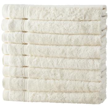 8er-Set Gästehandtücher Bambus-Baumwolle Natur - Flauschig weich & saugstark - 30x50 cm, 450 g/m2, OEKO-TEX 100, Antibakteriell - Ideal für Allergiker