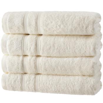 4er-Set Handtücher 50x100cm - Bambus & Baumwolle - luxuriös weich, saugstark, antibakteriell, OEKO-TEX Standard 100 zertifiziert - natur