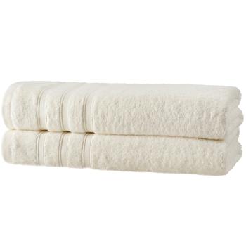 2er-Set Duschhandtücher - 50% Bambus & 50% Baumwolle - Natur, 70x140 cm, saugstark, schnelltrocknend, antibakteriell, Öko-Tex 100 zertifiziert