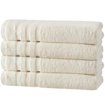 4er-Set Duschhandtücher 70x140cm natur - 50% Bambus & 50% Baumwolle - Kuschelweich, saugstark, schnelltrocknend, antibakteriell & OEKO-TEX