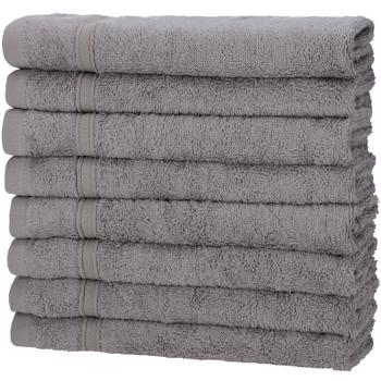 8er-Set Gästehandtücher grau - 50% Bambus & 50% Baumwolle - OEKO-TEX Standard 100 - 30x50 cm, 450 g/m² - saugstark, schnelltrocknend, antibakteriell