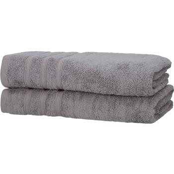 2er-Set Duschhandtücher - 50% Bambus & 50% Baumwolle - Kuschelweich, Saugstark & Schnelltrocknend - OEKO-TEX 100 - 70x140cm, Grau