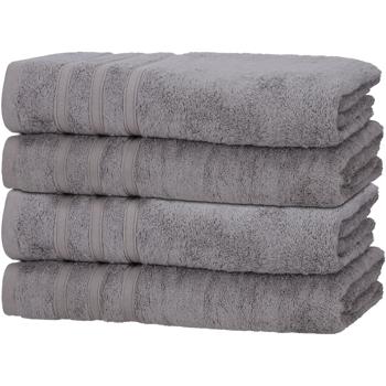 4er-Set Duschhandtücher 70x140 cm Grau - Kuschelweich, saugstark & antibakteriell - 50% Bambus 50% Baumwolle - OEKO-TEX Standard 100 zertifiziert