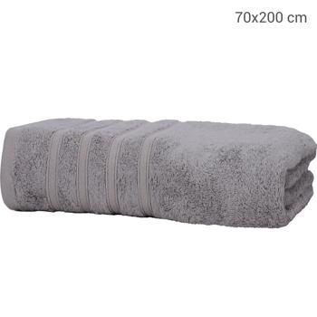 Preview: Saunahandtuch 70x200cm - Bambus & Baumwolle - kuschelweich, saugstark, schnelltrocknend, antibakteriell - OEKO-TEX 100 zertifiziert - grau