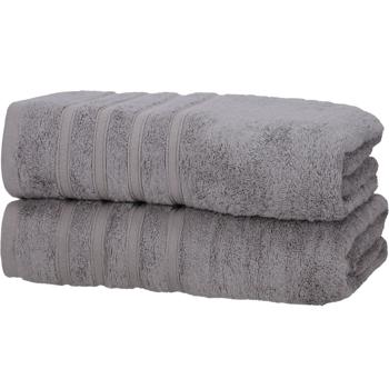 2er-Set Saunahandtücher grau - 50% Bambus & 50% Baumwolle - Kuschelweich, saugstark & schnelltrocknend - 70x200cm - Öko-Tex Standard 100