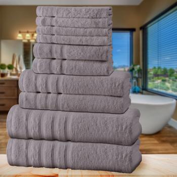 Preview: Luxuriöses 12er Handtuchset, grau, 50% Bambus-Baumwolle, 450 g/m². Extrem kuschelig & saugstark für optimale Wohlfühl-Erlebnisse