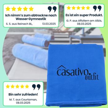 Preview: 2er-Set Mikrofaser Reisehandtuch XL - schnelltrocknend & saugfähig für Strand, Sport, Sauna - 180x90cm blau - leicht, kompakt & antibakteriell