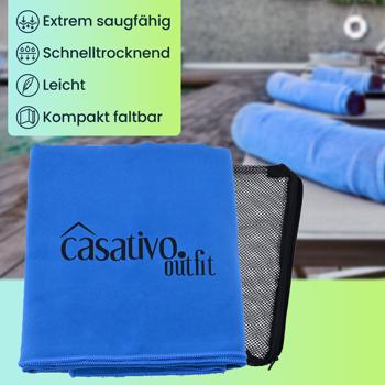 Preview: 3er-Set Mikrofaser Bade- & Reisehandtuch XL - schnelltrocknend & saugstark - 180x90cm - ideal für Strand, Sport & Sauna - blau