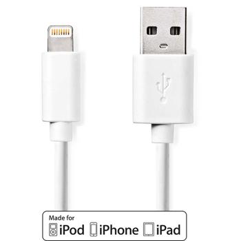 Preview: MFi Zertifiziertes iPhone Ladekabel, 1 Meter, weiss – USB-A auf Lightning – Für sicheres und schnelles Laden aller kompatiblen iPhones