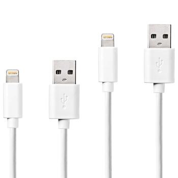 2er-Set MFi Zertifiziertes iPhone Ladekabel, 1 Meter, weiss – USB-A auf Lightning – Für sicheres und schnelles Laden aller kompatiblen iPhones