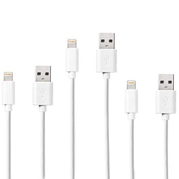 3er-Set MFi Zertifiziertes iPhone Ladekabel, 1 Meter, weiss – USB-A auf Lightning – Für sicheres und schnelles Laden aller kompatiblen iPhones