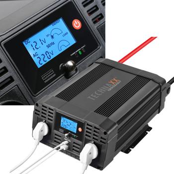 Profi Kfz-Wechselrichter 12V auf 230V mit 2 Steckdosen & USB Quick Charge: Mobile Stromversorgung für unterwegs, Leistungsstark und vielseitig