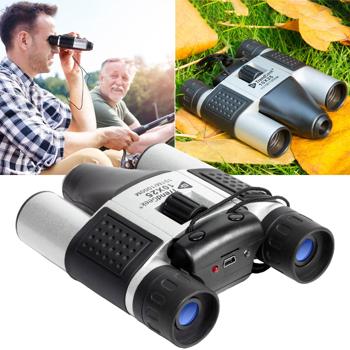 HD-Fernglas mit Foto & Video, 10x25, Präzisionsoptik – schwarz/silber, für gestochen scharfe Aufnahmen unterwegs