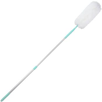 Preview: 2er-Set Staubwedel mit Teleskop-Griff aus Aluminium - Schnelle Staubentfernung - 117-160cm - Waschbar - Weiss/Blau - Für alle Oberflächen