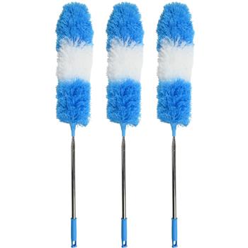 Preview: 3er-Set Flexibler Staubwedel mit Teleskop-Griff aus Edelstahl, ausziehbar von 78 bis 248 cm, antistatisch & waschbar, für schwer erreichbare Stellen